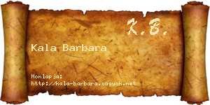 Kala Barbara névjegykártya